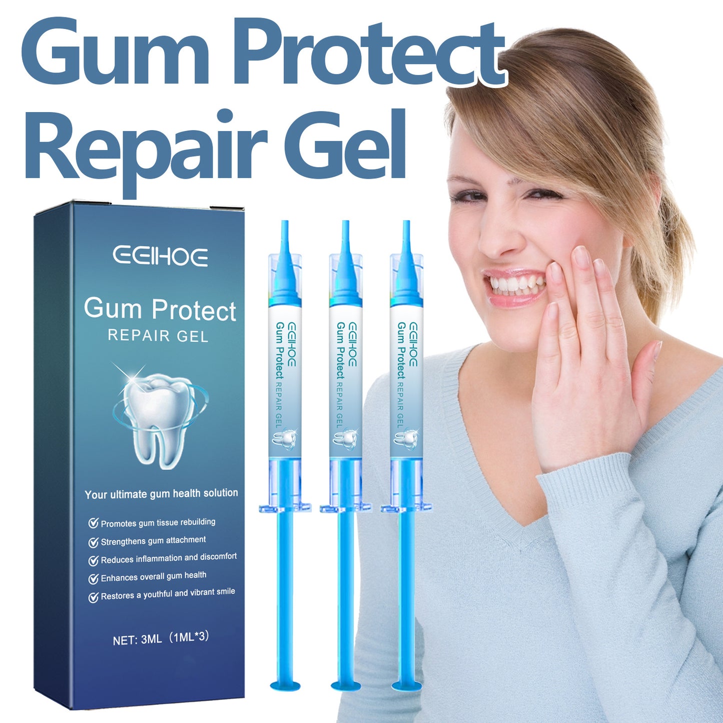 🥇Gum Repair Gel – Natural Relief for Sensitive Teeth, Bleeding Gums & Receding Gums