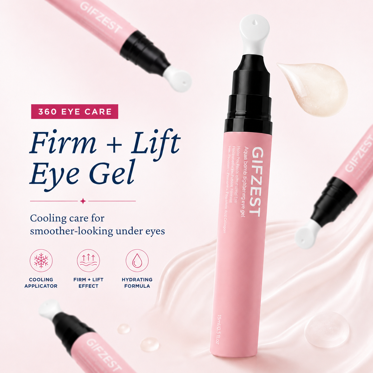 Gifzest® Daily Cooling Eye Essence – Helps Firm, Smooth, and Hydrate Delicate Eye Skin